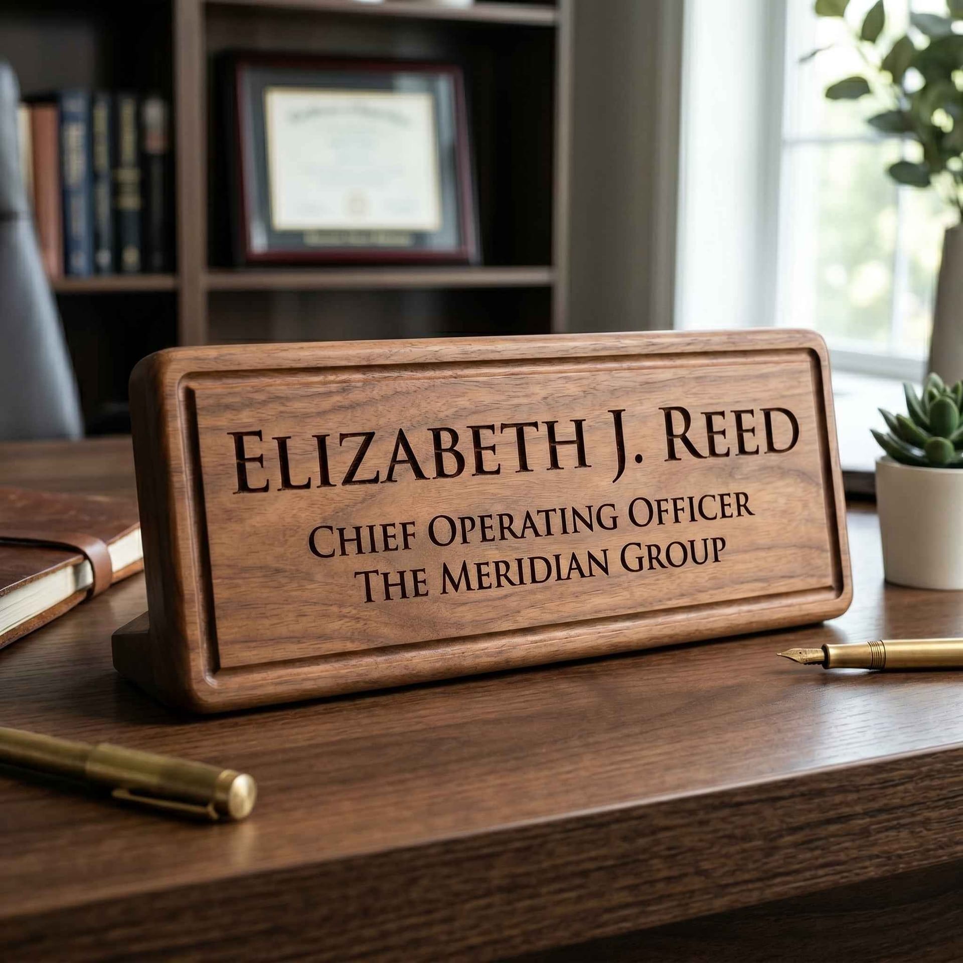 The Monolith Executive Name Block | Custom Desk Name Block in Solid Design