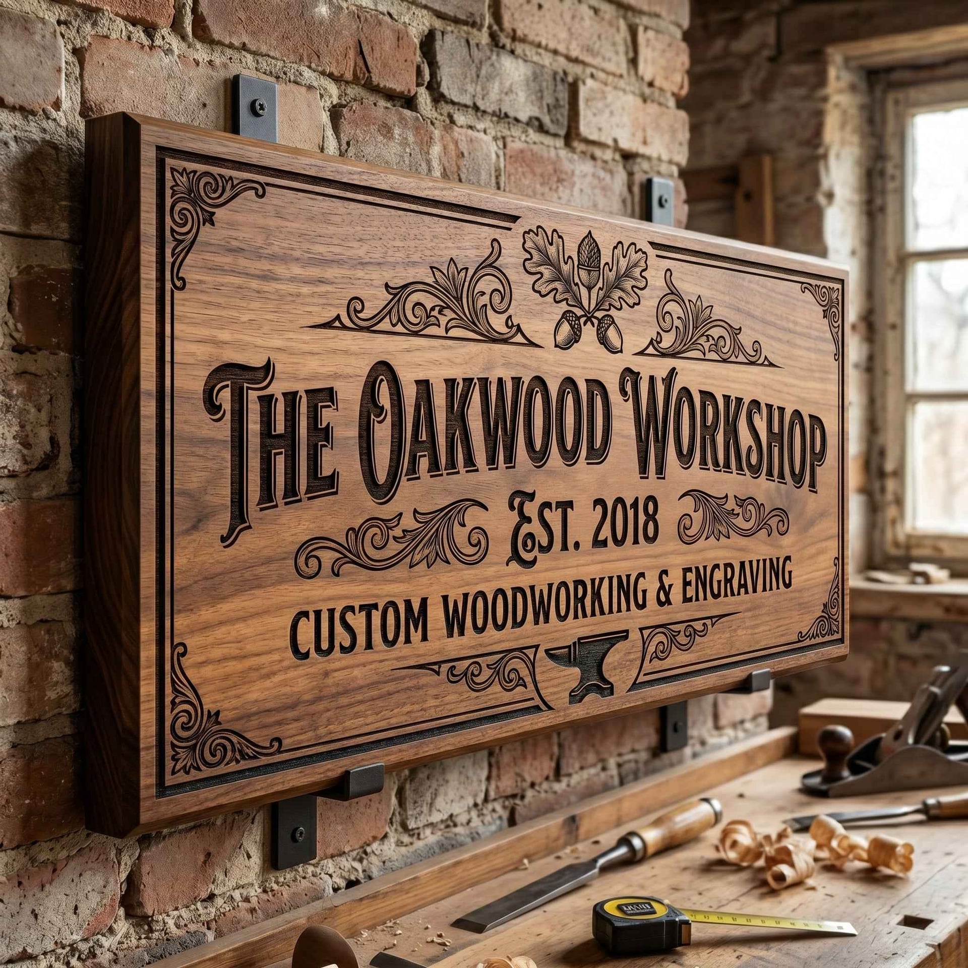 Heritage Custom Wood Sign - Laser Engraved Architectural Sign Board