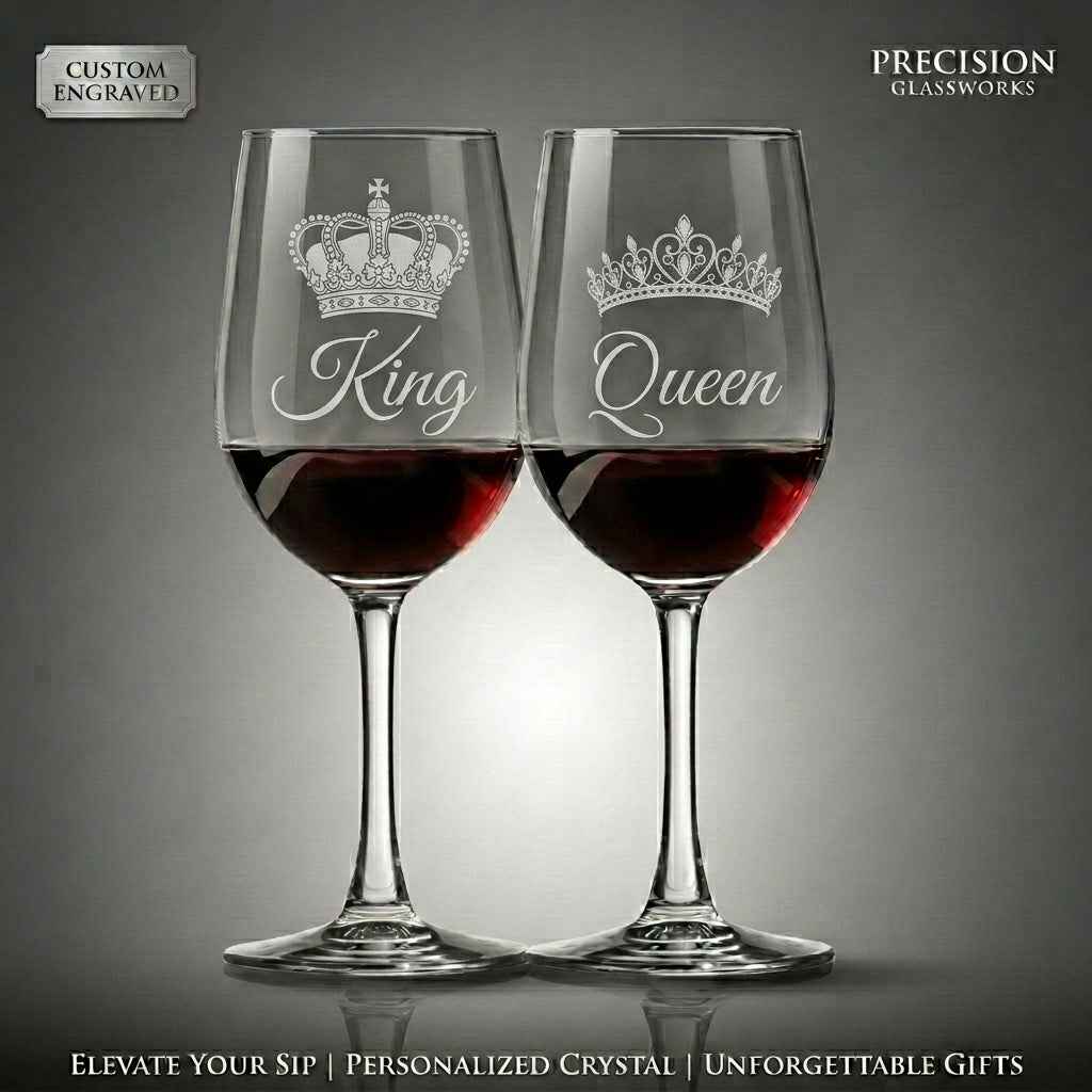 The Connoisseur Duet - Set of 2 Custom Laser-Etched Wine Glasses