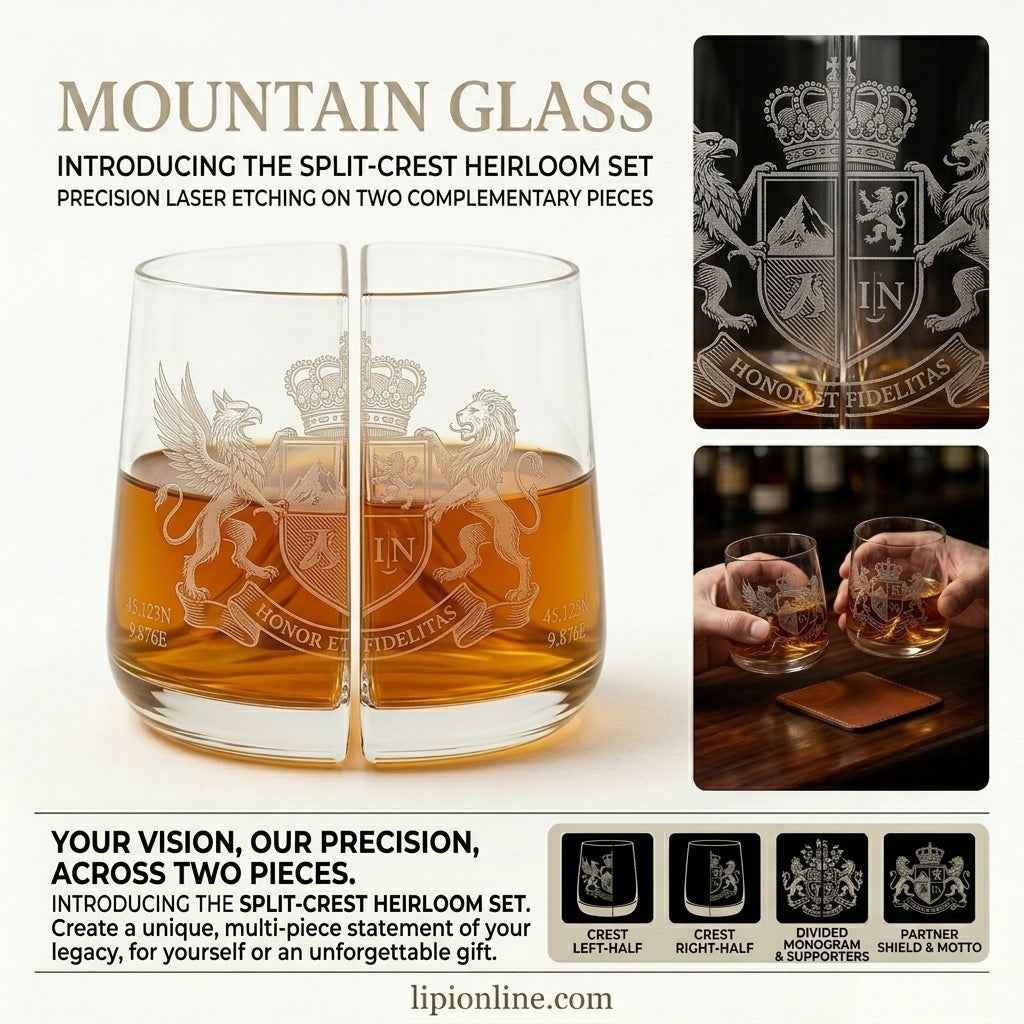 The Summit Duet | Set of 2 Topographical Whiskey Glasses