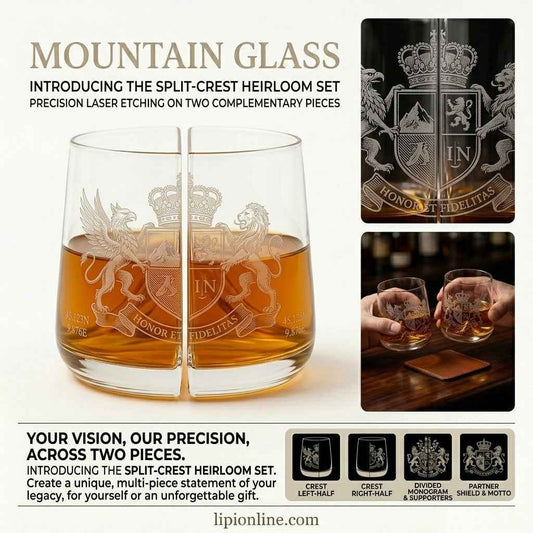 The Summit Duet | Set of 2 Topographical Whiskey Glasses