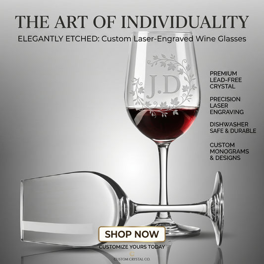 The Silhouette 350ml Custom Laser-Etched Wine Glass | Precision Stemware